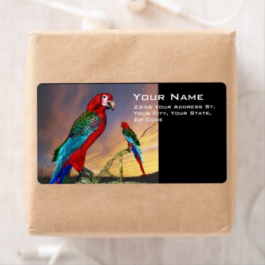 ÉTIQUETTE PARROS HYPER / BLEUE ARA (En situation)