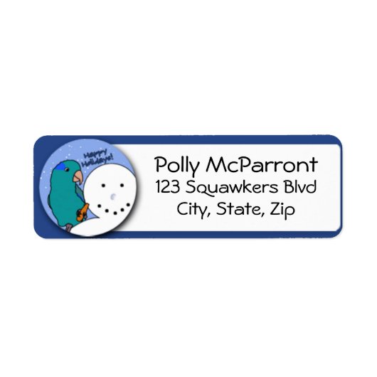 Étiquette Parrotlet bleu Snowman (Devant)