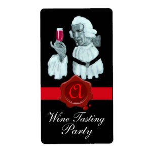 ÉTIQUETTE PARTI DÉGUSTATION DE VIN SOMMELIER, MONOGRAMME DE 