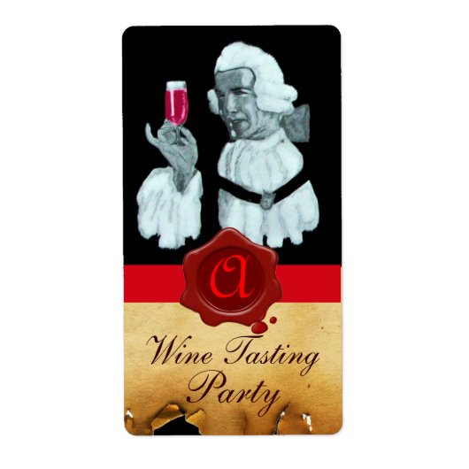 ÉTIQUETTE PARTI DÉGUSTATION DE VIN SOMMELIER, MONOGRAMME DE (Devant)