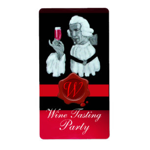 ÉTIQUETTE PARTI DÉGUSTATION DE VIN SOMMELIER, MONOGRAMME DE 