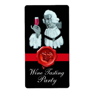 ÉTIQUETTE PARTI DÉGUSTATION DE VIN SOMMELIER, SCEAU DE CIRE 