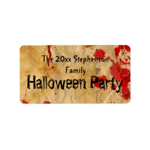 Étiquette Partie rouge vintage de Halloween d'éclaboussure