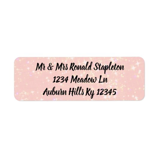 Étiquette Parties scintillant (Devant)