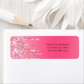 Étiquette Parties scintillant à goutte rose Fille tendance c (En situation)