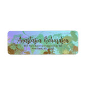 Étiquette Parties scintillant Abstraite artistique en or ver (Devant)