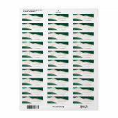 Étiquette Parties scintillant Abstraite Strata Mariage Green (Feuille entière)