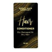 Étiquette Parties scintillant Agate Black Gold Soins de chev (Devant)