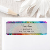 Étiquette Parties scintillant arc-en-ciel éclatante (En situation)