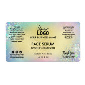 Étiquette Parties scintillant arc-en-ciel Pastel Face Serum (Devant)