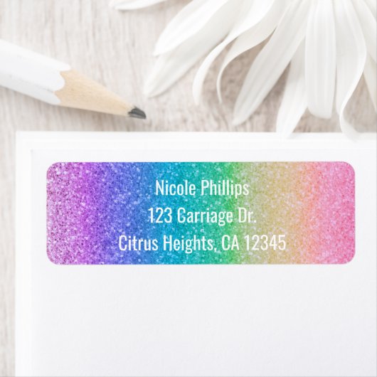 Étiquette Parties scintillant arc-en-ciel Sparkle Glam Party (En situation)