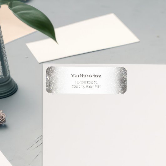 Étiquette Parties scintillant argent élégant Glitz photo