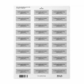 Étiquette Parties scintillant Argent Faux Adresse de retour (Feuille entière)