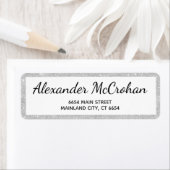 Étiquette Parties scintillant Argent Faux Adresse de retour (En situation)