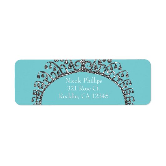 Étiquette Parties scintillant Argent Faux Tiara Crown Party  (Devant)