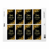 Étiquette Parties scintillant balayée par vent Gold Étiquett (Feuille entière)