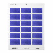 Étiquette Parties scintillant bleu néon (Feuille entière)