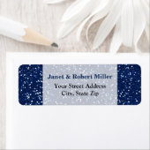 Étiquette Parties scintillant bleue design (En situation)