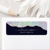 Étiquette Parties scintillant d'agate de verre holographique (En situation)