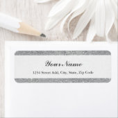 Étiquette Parties scintillant d'argent Adresse de retour per (En situation)