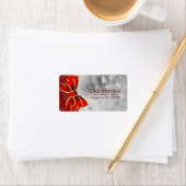 Étiquette Parties scintillant D'Argent Et Boule Rouge De Noë (En situation)