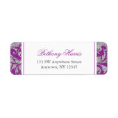 Étiquette Parties scintillant d'argent violet torse (Devant)