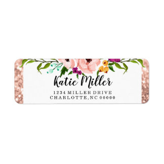 Étiquette Parties scintillant de la Couronne rose Rose Gold