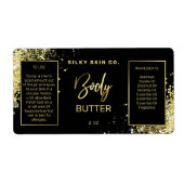 Étiquette Parties scintillant de luxe Beurre noir et or Étiq (Devant)