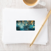 Étiquette Parties scintillant de Noël Bokeh Nouvelle adresse (En situation)