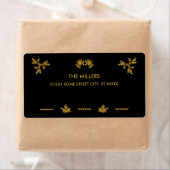 Étiquette Parties scintillant d'or Joyeux Noël, Père Noël (En situation)