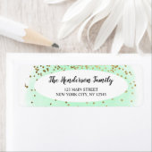 Étiquette Parties scintillant d'or Pastel Green Noël (En situation)