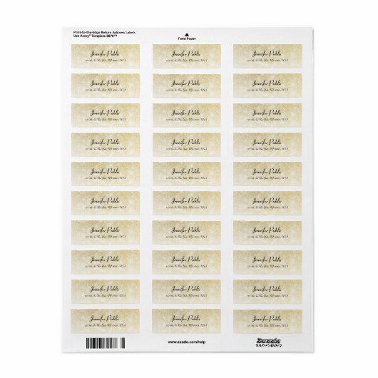 Étiquette Parties scintillant d'or Script à main élégant Mod (Feuille entière)