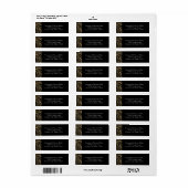 Étiquette Parties scintillant en or et noir Zebra (Feuille entière)