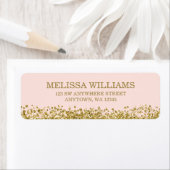 Étiquette Parties scintillant en or rose pâle (En situation)