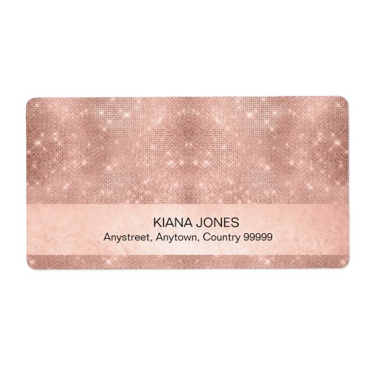 Étiquette Parties scintillant et Rose brillant Gold ID673 (Devant)