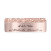 Étiquette Parties scintillant Étincelle Rose or RSVP Bridal  (Devant)