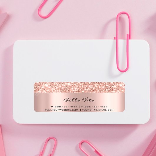 Étiquette Parties scintillant Étincelle Rose or RSVP Bridal 