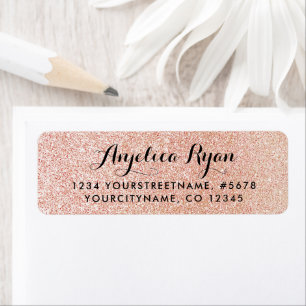Étiquette Parties scintillant Gold Faux Rose Adresse de reto