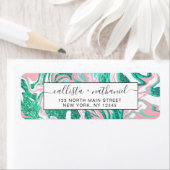 Étiquette Parties scintillant moderne blanche rose Turquoise (En situation)