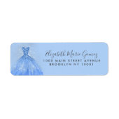 Étiquette Parties scintillant moderne Dusty Blue Silver Gown (Devant)