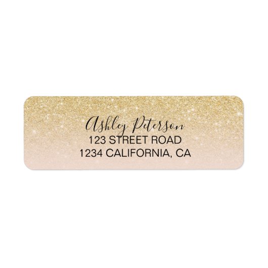 Étiquette Parties scintillant moderne en or giro sombre rose (Devant)