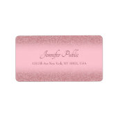 Étiquette Parties scintillant or Rose Modèle de script calci (Devant)