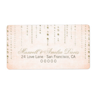 Étiquette Parties scintillant Peach & Gold Regarder Mariage