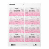 Étiquette Parties scintillant Rose Chunky Et Sérum De Marbre (Feuille entière)