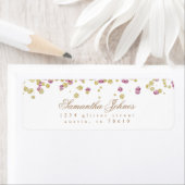 Étiquette Parties scintillant rose et adresse de retour or (En situation)