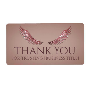 Étiquette Parties scintillant rose Grey Lash ailes Saumon Ét