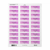 Étiquette Parties scintillant rose moderne Dégradé Adresse d (Feuille entière)