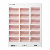 Étiquette Parties scintillant rose or Ombre Flamant rose ros (Feuille entière)