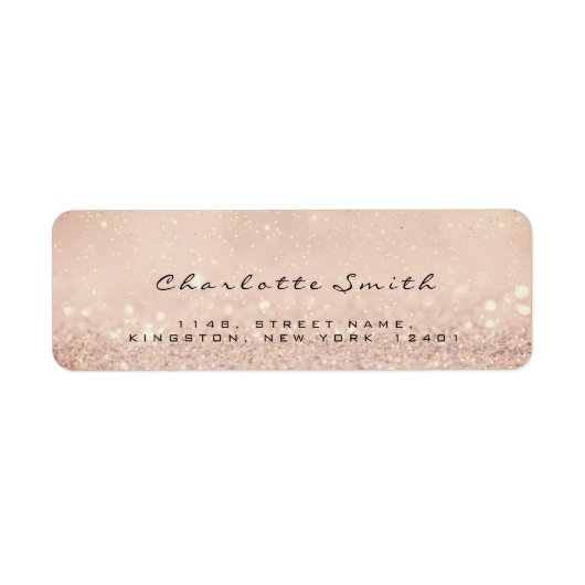 Étiquette Parties scintillant rose vierge RSVP Adresse de re (Devant)