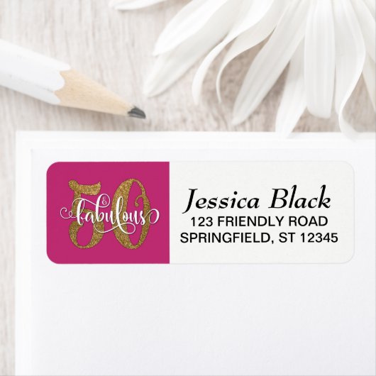 Étiquette Parties scintillant, Script 50 & Fabuleux sur Hot  (En situation)